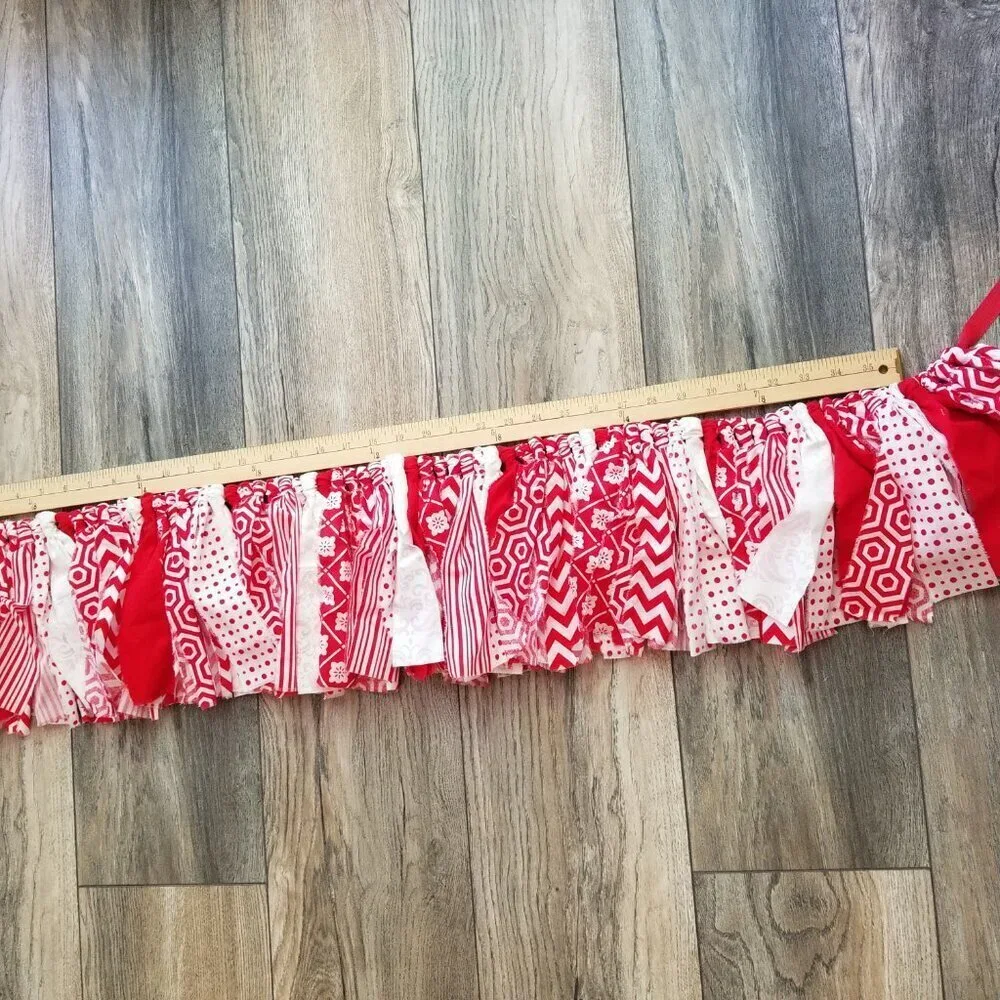 Red Chevron | Summer Camp Banner | Christmas Decor, Fabric Banner, 7'